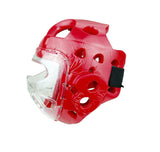 Head Guard, Foam, Full Face w/ Clear Shield, Red