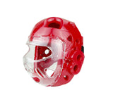 Head Guard, Foam, Full Face w/ Clear Shield, Red