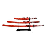 Sword- Metal, Samurai Swords 3pcs Set, Red (YK-58RD4)