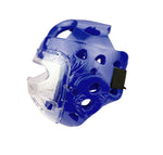 Head Guard, Foam, Full Face w/ Clear Shield, Blue