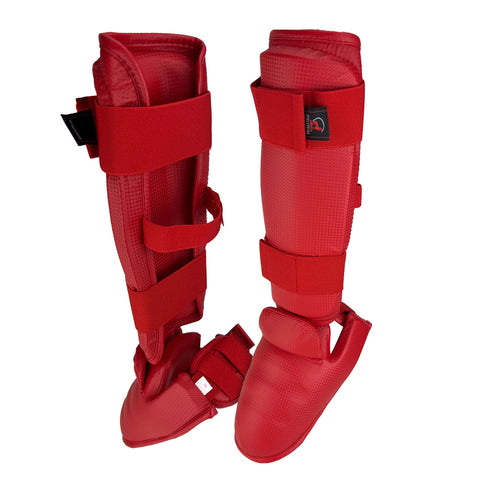 Shin and Instep, Karate, Toe-covered (WKF Style), Red