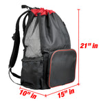 Varsity Backpack, Side Mesh, Black/Red