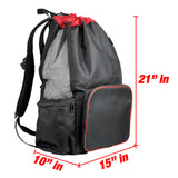 Varsity Backpack, Side Mesh, Black/Red