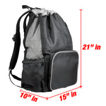 Varsity Backpack, Side Mesh, Black/White