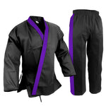 Custom Trimmed Lapel and Pants, Uniform,  Light Weight, Black