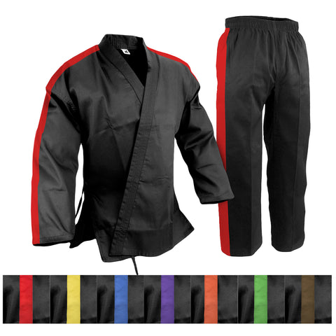 Custom Trimmed Sleeves and Pants, Uniform,  Light Weight, Black