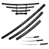 Sword- Metal, Shirasaya Swords 3pcs Set, Black (C-758BK_4)