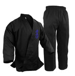 Karate Uniform, 10 oz. 100% Cotton, Black w/ Kyokushin Logo