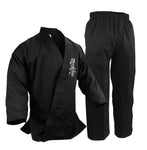 Karate Uniform, 10 oz. 100% Cotton, Black w/ Kyokushin Logo