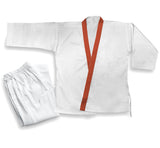 Tang Soo Do Uniform, 7.5 oz., Student Weight, Orange Trim w/ Elastic Waist