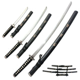 Sword- Metal, Samurai Swords 3pcs Set, Black (SW-68L4)