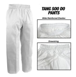 Tangsoodo Uniform, 10 oz., Medium Weight, Black Trim w/ Elastic Waist