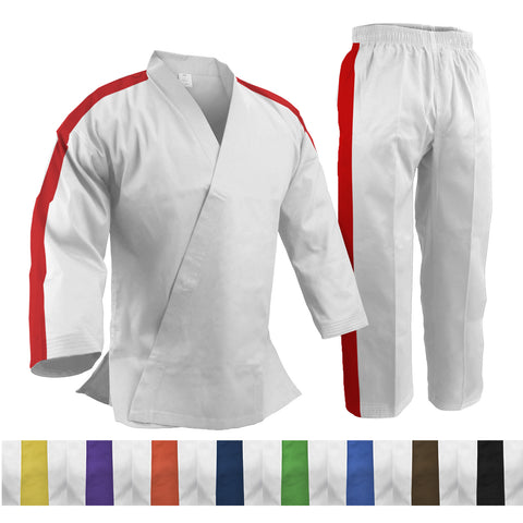 Custom Trimmed Sleeves and Pants, Uniform,  Light Weight, White