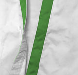 Tang Soo Do Uniform, 7.5 oz., Student Weight, Green Trim w/ Elastic Waist