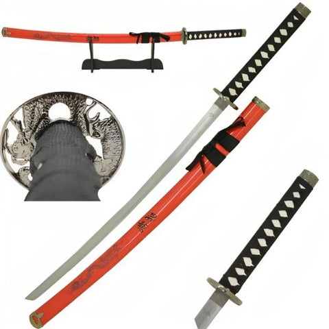 Sword, Metal, Samurai Sword Red, 40" ( SE-390RD)