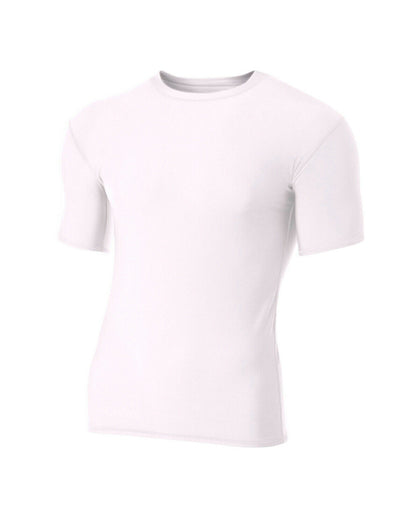 Compression Rash Guard, Short Sleeve, White