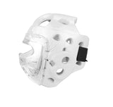 Head Guard, Foam, Full Face w/ Clear Shield, White